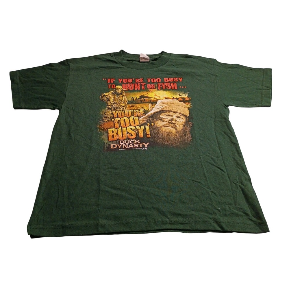 Duck Dynasty Men's XL Green Graphic T-Shirt Hunt Fish Quote Si Robertson Cotton
